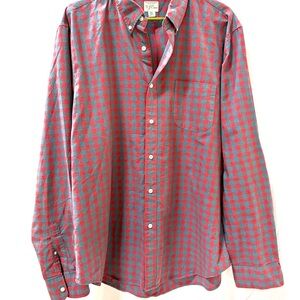 J. Crew secret wash Shirting Classic Red and Blue Plaid Men's Shirt